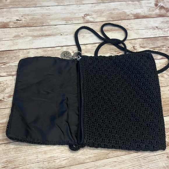 The Sak Mini Crossbody Black Crocheted Nylon Soft Durable - Picture 6 of 10